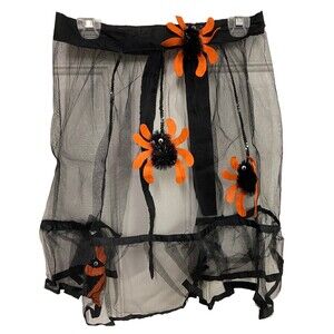 Halloween Spider Black and Orange Holiday Apron Spiders Costume Cosplay NWT